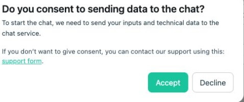 data consent in the chat
