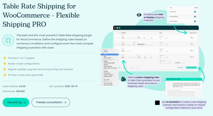 Flexible Shipping PRO for WooCommerce plugin screenshot