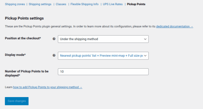 customize Pickup Points map in WooCommerce