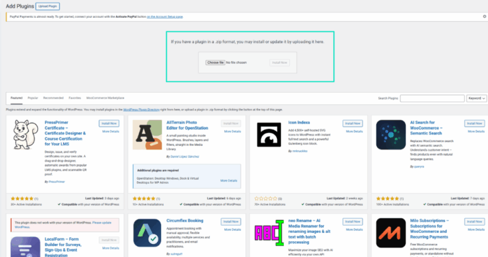 Installing WordPress plugin