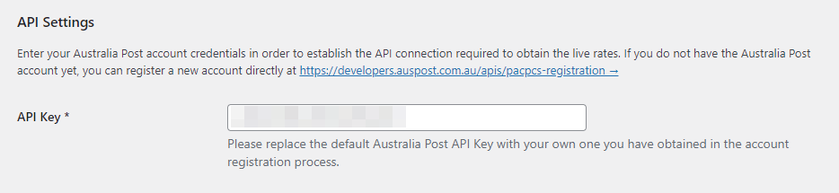 Australia Post Woocommerce Live Rates Api Settings