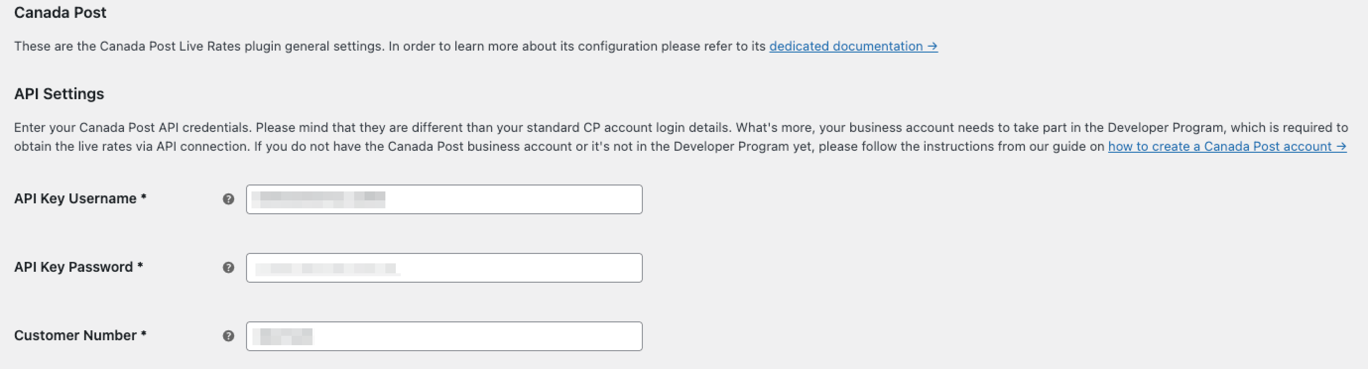 Canada Post credentials