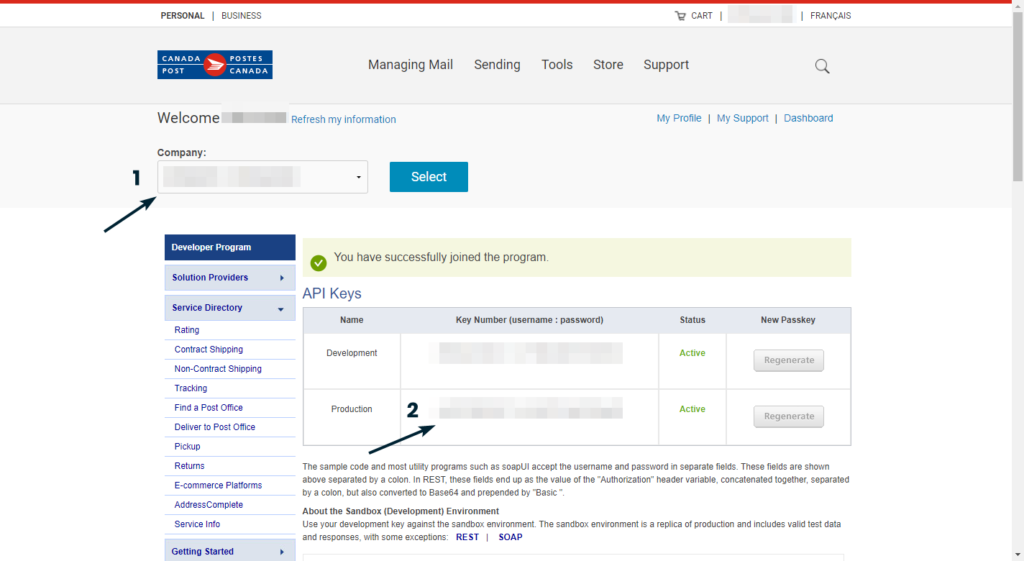 Canada Post How To Create An Account Api Keys