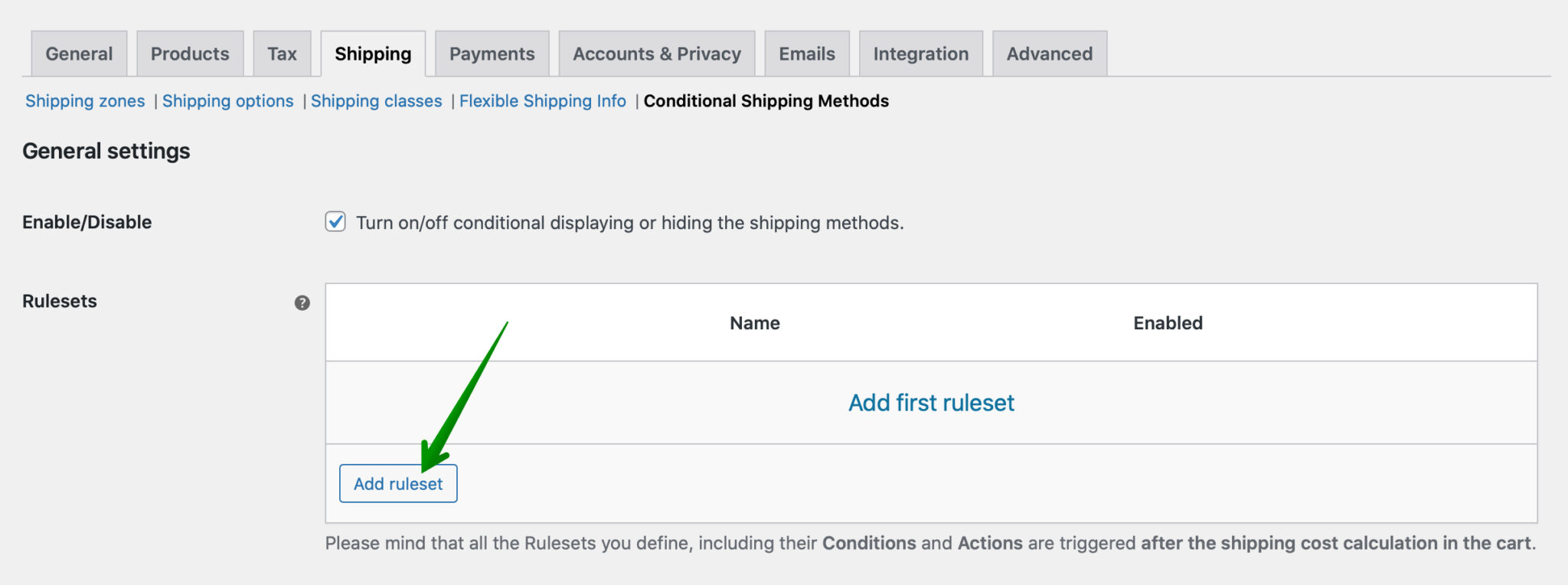 Conditional Shipping Methods - Usage examples