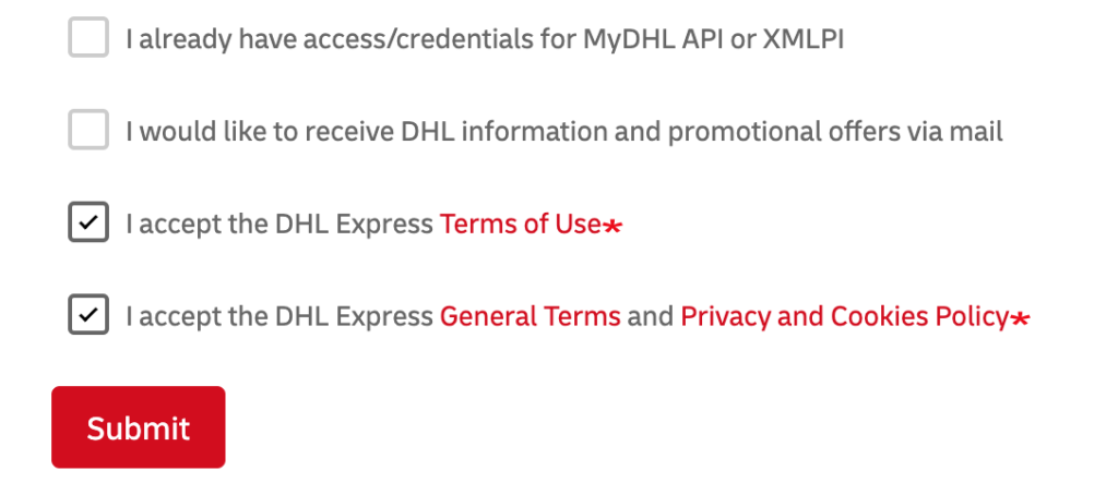 Dhl Express Api Request Submit