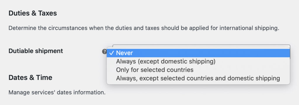 Dhl Express Duties And Taxes Settings