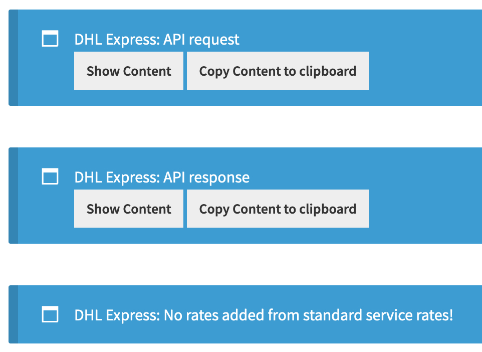 Dhl Express General Settings Advanced Options Debug Mode