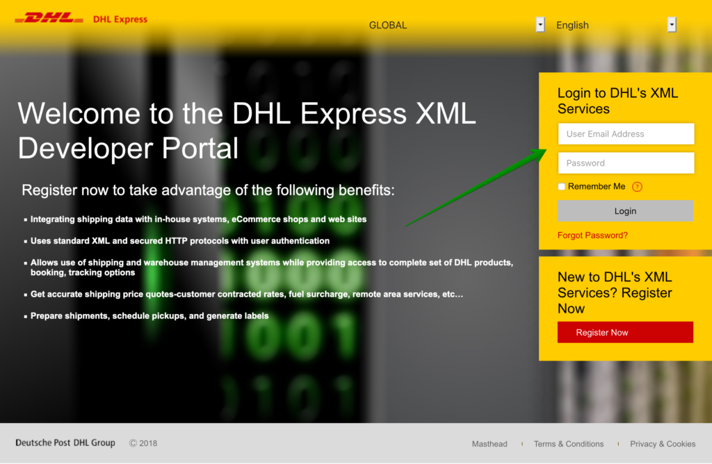 Dhl Express How To Create An Account Dhl Xml Services