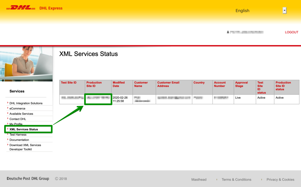 Dhl Express How To Create An Account Dhl Xml Services Status