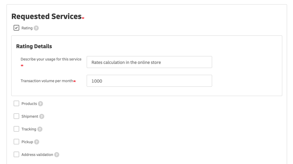 Dhl Express Requested Services