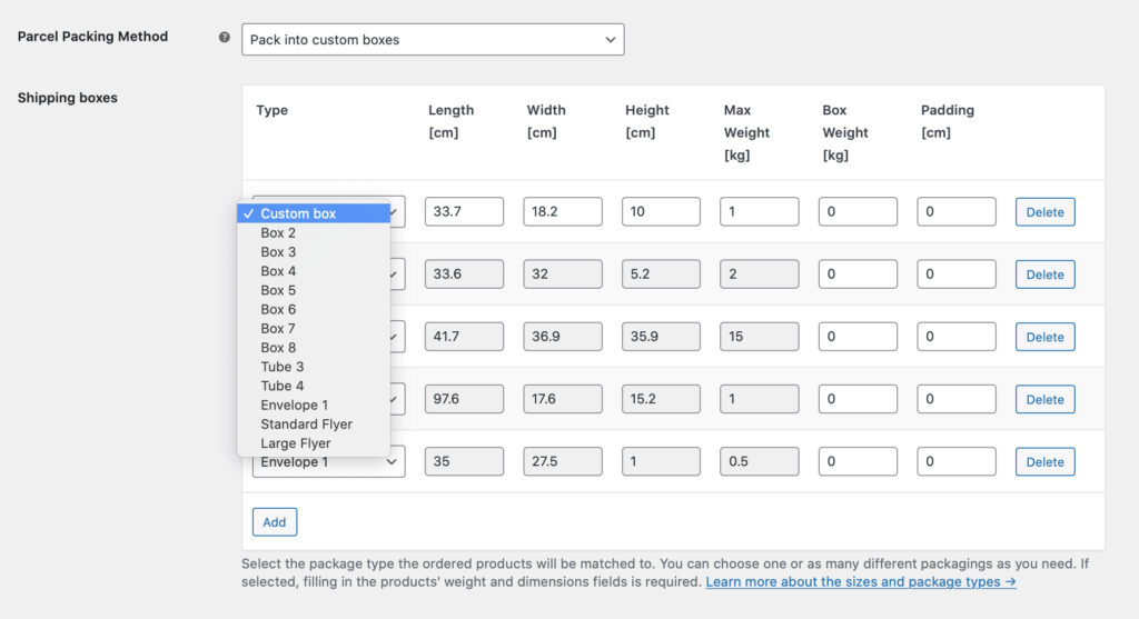 Dhl Express Woocommerce Live Rates Pro Rates Adjustments Parcel Packing Method Pack Into Custom Boxes