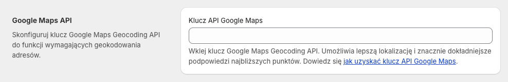 DHL Polska Shopify ustawienia Google Maps API