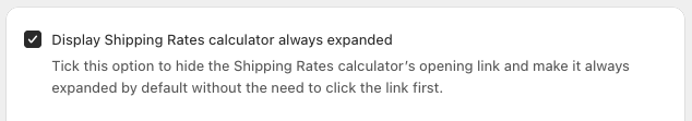 Display Shipping Rates Calculator Always Expanded On Cart