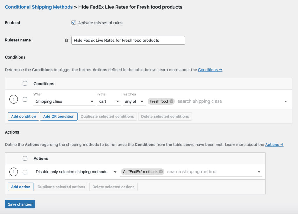 Hide Fedex Live Rates For Specific Shipping Class