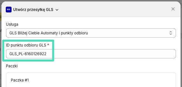 Identyfikator punktu odbioru GLS