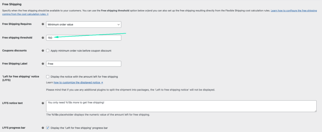 Free shipping threshold