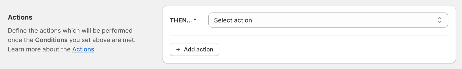 Octolize Hide & Sort Shipping - Actions settings section