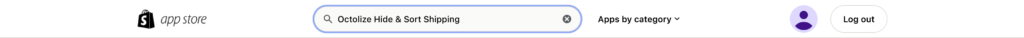 Octolize Hide & Sort Shipping - Shopify App Store search box
