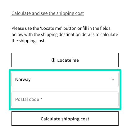 Octolize Product Page Shipping Shopify App - 'Region' field not required for shipping to Norway