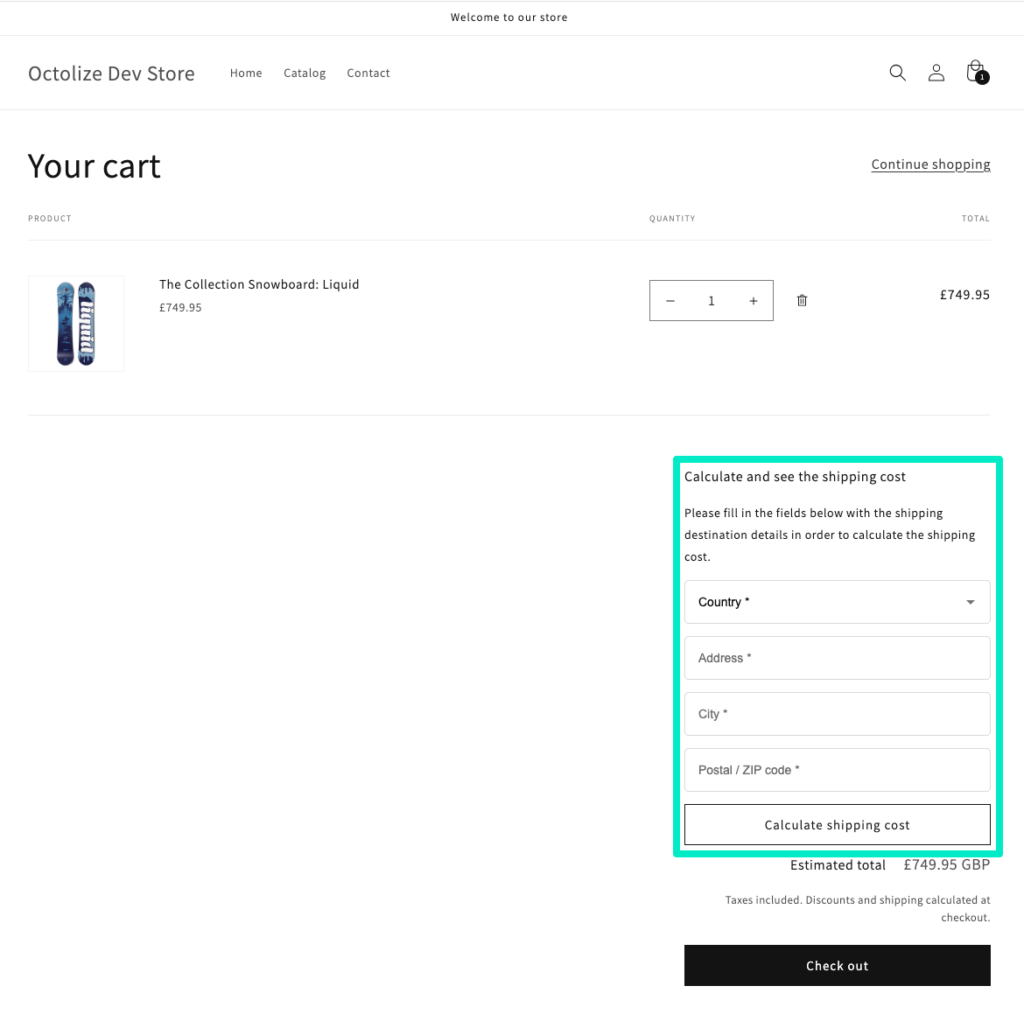 Octolize Shipping Rates Calc Shipping Rates Cart Calculator Link Opened