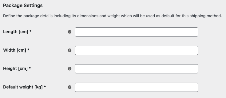 Package Settings