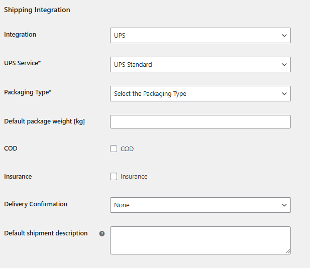 Shipping Integration