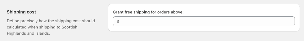 Shipping Rates Rules & Shipping Zones Shopify app: Free shipping threshold settings