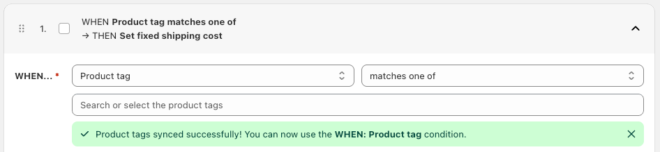Product tag sync complete