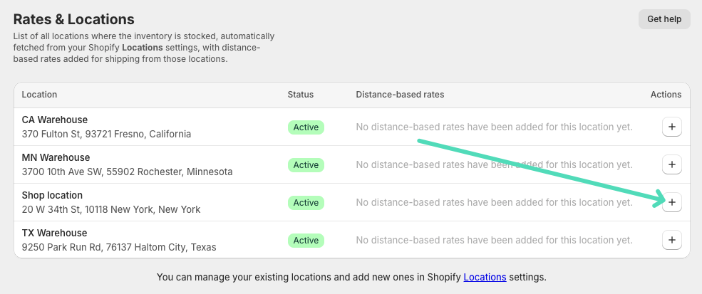 Shopify - Adding Distance-Based Rates for shipping from Location