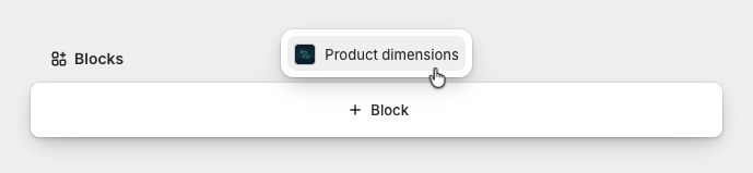 Adding product dimensions block to Shopify product details page