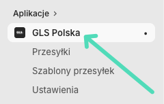 GLS Polska Shopify - Menu nawigacyjne aplikacji