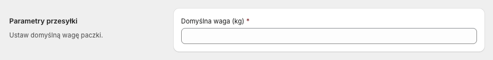 GLS Polska Shopify: Ustawienia szablonu przesyłki - Parametry przesyłki