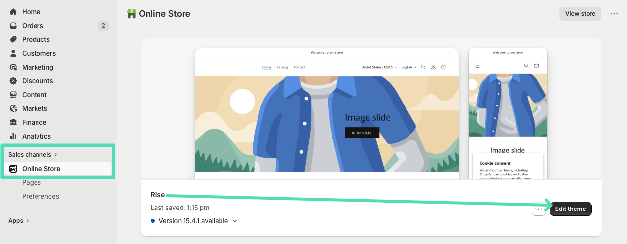 Shopify theme editor: Edit theme the store is currently using