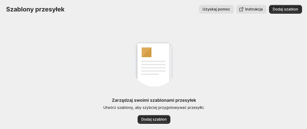 Szablony przesyłek