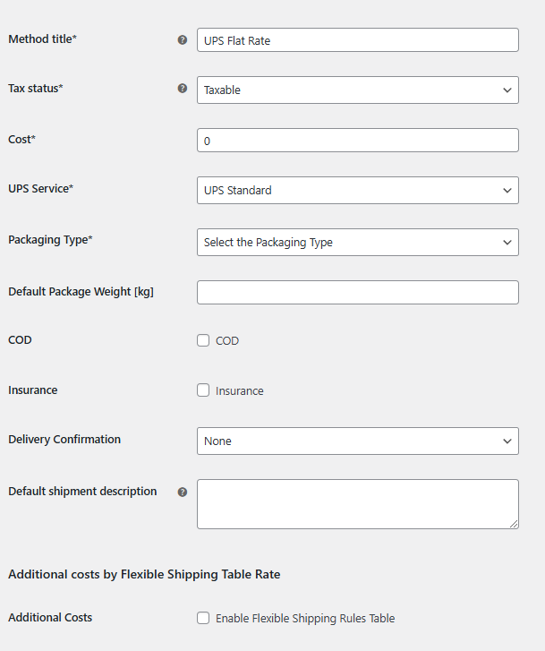 UPS Flat Rate method