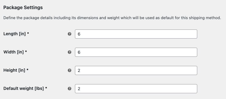 Usps Method Settings Package Settings