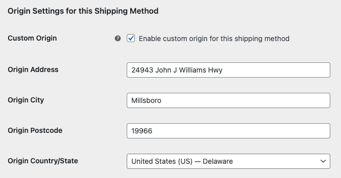 Usps Woocommerce Live Rates Origin Settings Shipping Method