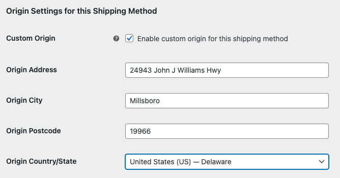 Woocommerce Fedex Custom Origin Settings