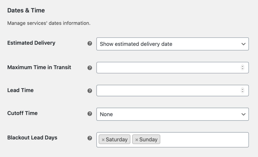 Woocommerce Fedex Dates And Time