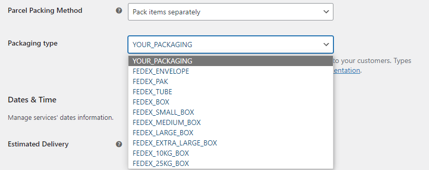 Woocommerce Fedex Pack Items Separately Setting