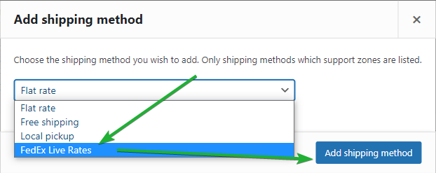 Woocommerce Fedex Shipping Method Type