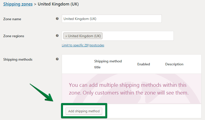 Shipping Methods