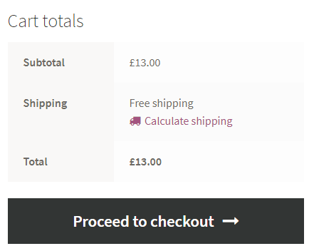 WooCommerce Free shipping method in the cart (screenshot)