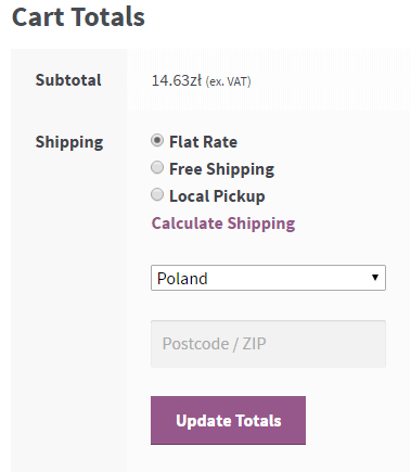 Shipping calculator
