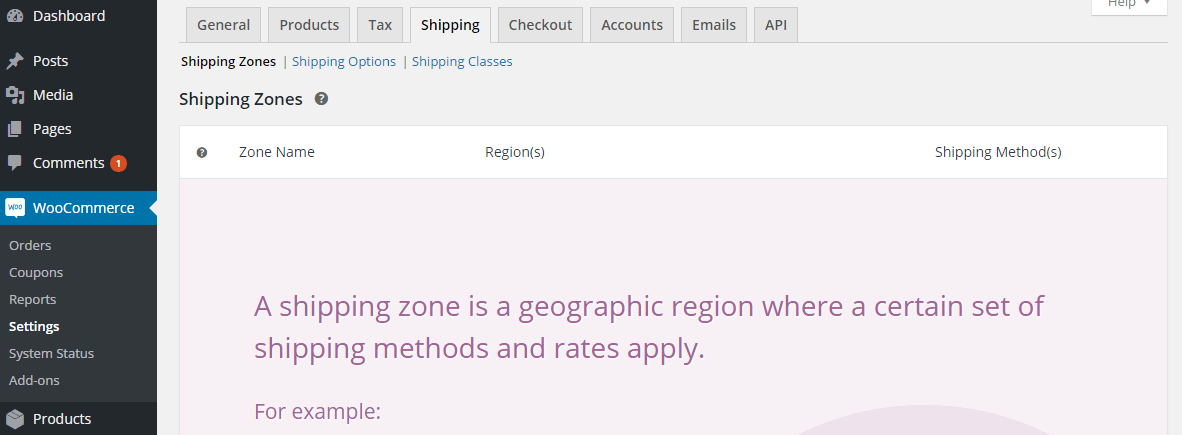 WooCommerce Shipping: Shipping Zones