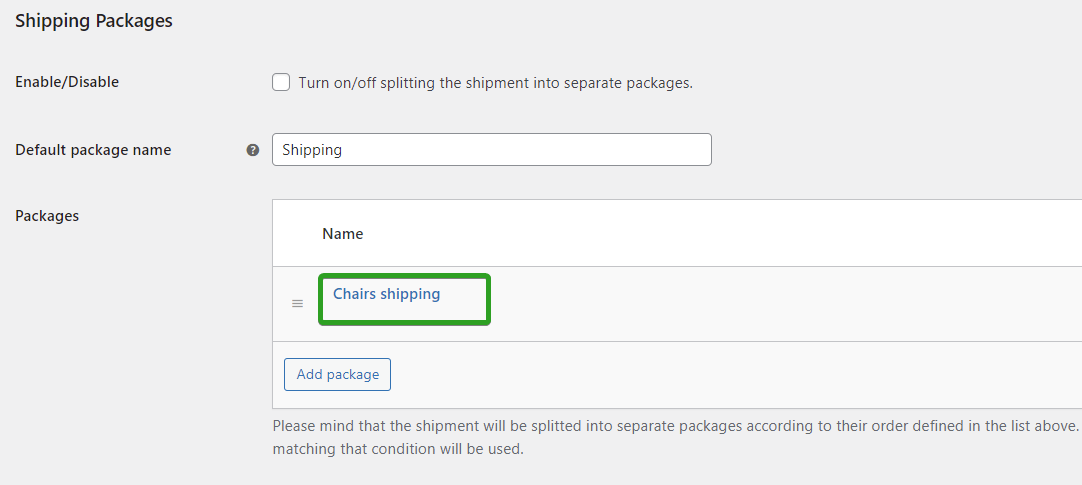 How to Split cart items based on shipping class